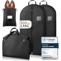Bruce.® 2 x Premium Garment Bag, включая мешок для обуви, 100 x 60 см, Оптимизированная толщина материала 120 GSM, Высококачественный чехол для костюма и платья