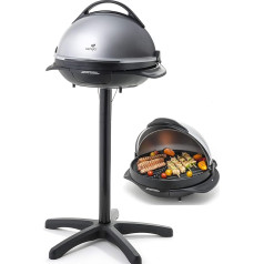 Senya 2 в 1 Электрический барбекю с одной ножкой и настольной гриль-поверхностью 40 см Литая алюминиевая плита Съемная крышка 2200 Вт SYCK-G043