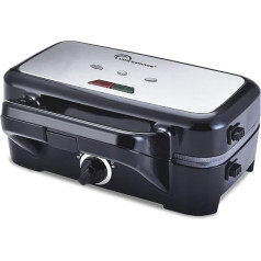 LITTLE BALANCE Speed'n Mixt 1200 Вафельница 2-в-1 с грилем, съемные пластины, 1200 Вт, черная нержавеющая сталь