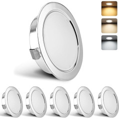 YindaLux Комплект из 6 светодиодных встраиваемых точечных светильников 230 В 3 Вт 3000 К теплый белый 4000 К нейтральный белый 6000 К холодный белый све