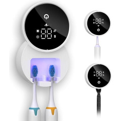 Ankilo УФ-дезинфицирующее средство для зубных щеток, настенный держатель для зубных щеток для ванной комнаты, светодиодный умный экран, чехол