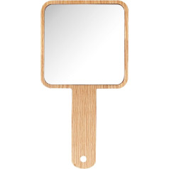 Портативное зеркало для макияжа, портативное ручное зеркало с ручкой, деревянное одностороннее симпатичное ручное зеркало для туалетного