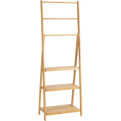 kleankin Полотенцедержатель, Складная вешалка для полотенец с 3 перекладинами, 3 полками, экономия места, бамбуковый держатель для банных полот