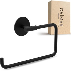Кольцо для полотенец ovimar Hopen | прямоугольное | черное | без сверления | современный дизайн | держатель полотенец для ванной комнаты | для прик
