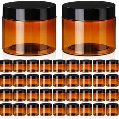 Tanlade 40 штук янтарных пластиковых банок с крышками, круглые косметические контейнеры, янтарные банки, многоразовые косметические банки для 