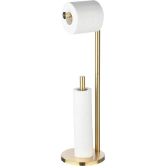 SHUNLI Отдельно стоящий держатель туалетной бумаги с резервом для хранения, матовое золото держатель туалетной бумаги стенд ванная комната с