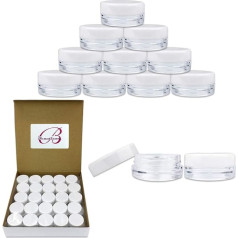 Баночки Beauticom 3 г / 3 мл Профессиональное качество Круглые прозрачные стеклянные баночки с крышками для косметики, лосьона, кремов, макияжа, 