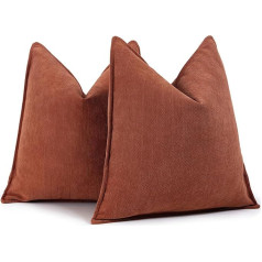 ZWJD Rust Cushion Cover, 50 x 50 см, комплект из 2, синельные подушки, диванные подушки с элегантным дизайном, мягкие и роскошные декоративные подушки для
