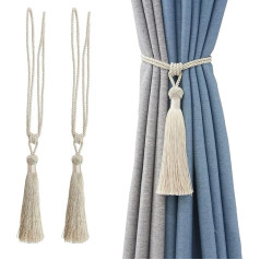 jghcsz Подхваты для штор Веревочные кисточки для штор с бахромой и кисточками ручной работы для украшения дома 2 шт. (бежевый, 2)