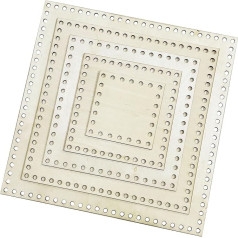 Yayatty Корзины для вязания крючком, упаковка из 5 натуральных деревянных корзин, полые корзины для вязания крючком для хранения пряжи DIY корзи