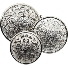 Упаковка из 5 полых металлических пуговиц - черные, серебряные и золотые круглые декоративные пуговицы для одежды, швейных принадлежностей