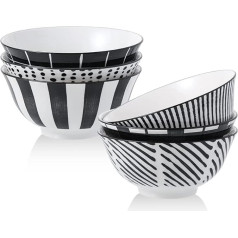 Фарфоровые миски для супа, черные керамические миски для зерновых 700 мл - 6 мисок для мюсли, салата, супа, кукурузных хлопьев, завтрака - безоп