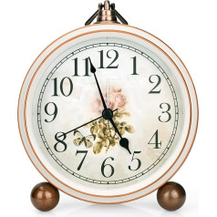 BVI BOOMERVIVI Классические винтажные часы - элегантные и декоративные аналоговые часы, бесшумный не тикающий будильник с металлической рамкой с