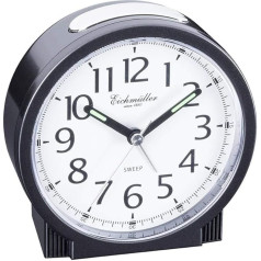 Будильник Eichmüller 9835-1 со стрелочными секундами черный, черный