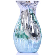 12-дюймовая ваза из дутого стекла, зеленая стеклянная ваза, большая стеклянная ваза, украшение цветами, витражная ваза для обеденного стола,