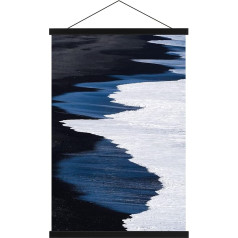 Sanauto A0 Вешалка для плакатов, магнитная деревянная вешалка для плакатов для подвешивания для пейзажной карты (84 см, черный)