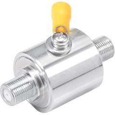 BINGFU SAT Blitz Surge Protector F Female to F Female 75 Ohm DVB-S Coaxial Lightning Arrester DC 0-3GHz Connector for Internet Digital TV Satellite Antenna Connections