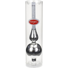 Inge-glas Glass Tree Topper 28cm Tall 7cm Wide Silver Gloss Christmas Winter Christmas Tree Hanger