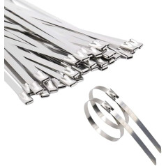 TERF® 20 упаковок кабельных стяжек из нержавеющей стали 125 мм x 4,6 мм сверхмощные стяжки из стали 316 морского класса, безопасные и самозакрывающ