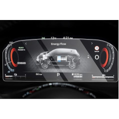 CDEFG Совместимость с Nissan Qashqai J12/Juke 2024 Facelift/X-Trail T33 e-POWER 2022-2023 2024 Панель приборов защитная пленка 9H закаленное стекло 12,3 дюйма экран протектор (п
