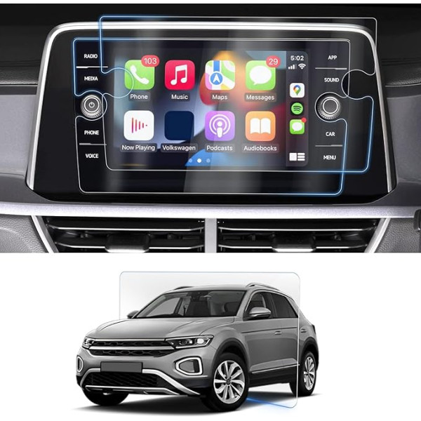 BSTW Совместимость с VW T roc 2018-2024 Антибликовая защита экрана навигации 8 дюймов Discover Media Screen Protector 6H Scratch-Resistant VW T Roc Accessories 2024 [Pack of 2]