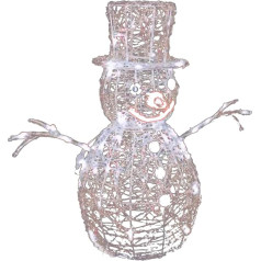 60 см акриловый снеговик с низковольтной подсветкой холодного белого цвета идеально подходит для рождественских украшений и на открытом в