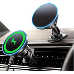 BHHB Совместимость с Magsafe Автомобильный держатель мобильного телефона с функцией зарядки 2-в-1 15 Вт Mag-Safe автомобильное крепление с функцией з