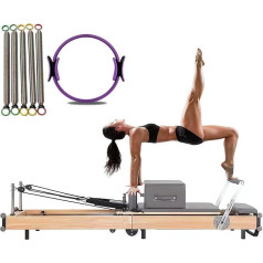 Деревянный реформер WENMEE для пилатеса с регулируемым весом, скамьей для жима с ящиком и доской для прыжков для домашней студии йоги