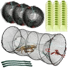 Рыболовная ловушка для приманок, 3 штуки, складная ловушка для гольянов, крабов, раков, омаров, креветок, складная рыболовная кастинговая се