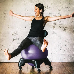 NUNETH Balance Ball Chair Exercise Ball Chair for Adults and Teenagers with Autism, Yoga Ball Chair for Balance, Flexibility and Good Posture at Home, Easy to Assemble