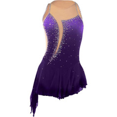 Nnnydjy фигурное катание платье для девочек без рукавов фигурист юбка для дам балет конкурс костюм купальники для художественной гимнастики 