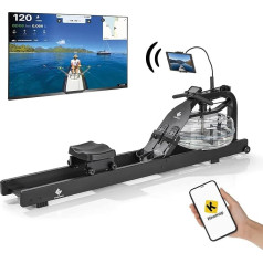 Гребной тренажер FitEngine Water Rowing Machine Smart Black с беспроводным подключением Эргономичное сиденье для правильной осанки Реалистичные ощущения от
