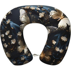WZYCWB Золото Белый Бабочки Черный Память Пены U-образный Путешествия Подушка Кемпинг Дома Офис Вождения Подголовник Отдых Путешествия Подуш