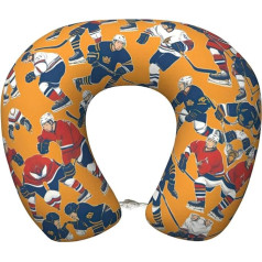 Подушка для путешествий Hockey, улучшенная подушка для шеи из чистой пены с эффектом памяти для путешествий, сна, самолетов, офиса