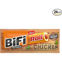BiFi Chicken Roll - упаковка из 24 (24 x 45 г) - куриная закуска в золотисто-коричневом тесте - пикантная закуска на скорую руку - в дорогу, в офис или после