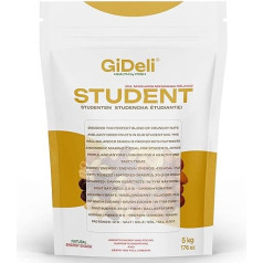 GiDeli Student Food Premium 5 кг Фруктовый микс с арахисом, ядрами кешью, фундуком, миндалем, грецким орехом, изюмом, клюквой и банановыми чипсами без доб