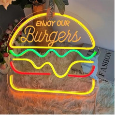 Гамбургер неоновый знак с диммером переключатель для ресторан магазин закусочная бар паб бургер неоновые огни для дома бар ресторан свето