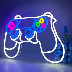 UExnkj-Y игра свет реклама игра светодиодный знак синий белый свет реклама светодиодный неон стены украшения геймпад неоновый знак USB неоновы