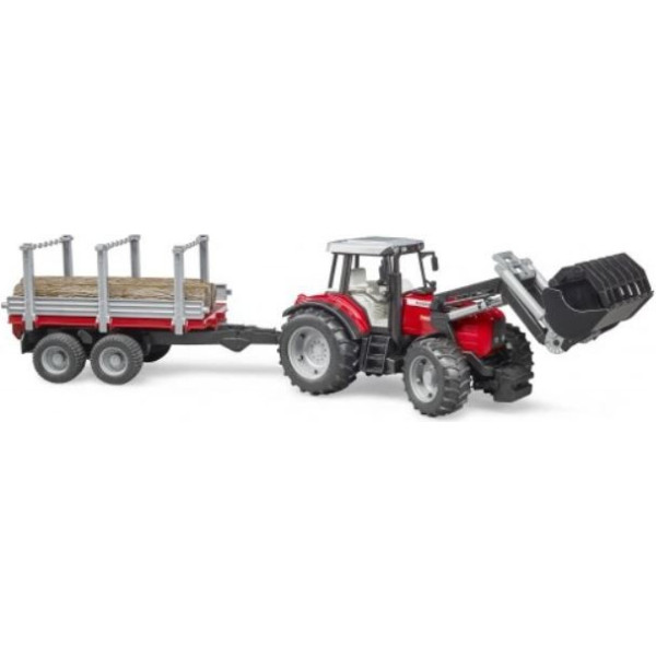 Трактор Massey ferguson с прицепом