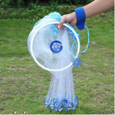 Рыболовная сеть, ручной заброс рыболовной сети, 2,4 м Портативный Открытый Нейлон Мононити Американский Стиль Кастинг Ручной Заброс Рыболо