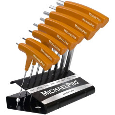 MichaelPro MP001044 Набор шестигранных ключей 8 предметов - двусторонний набор шестигранных ключей с шариковой головкой и рукояткой - набор шестигр