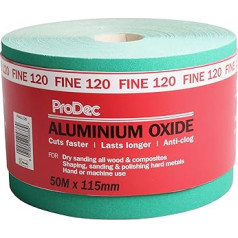ProDec 50 м рулон тонкой зеленой шлифовальной бумаги с оксидом алюминия зернистостью 120 для шлифовки дерева, краски, штукатурки, шпатлевки, мет