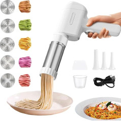 Портативный электрический пресс для лапши, аккумулятор 2000 мАч, макароноварка, паста-машина, электрический пресс для спагетти, 5 формочек дл
