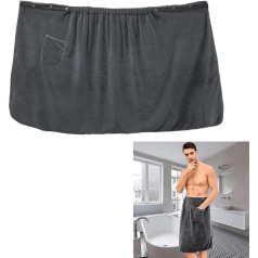 Smaoqingji Saunakilt Мужское полотенце для сауны Полотенце для сауны - серое, 1 штука, Аксессуары для сауны Кнопка Махровое полотенце Пляжное полотен