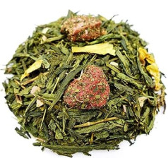 Зеленый чай Small Dragon из Китая с ароматом клубники и ревеня, средней крепости, ягодно-фруктовый, свежий, бутилированный