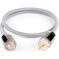 SKW Audiophile High End Power Cable, Schuko Plug to Female Power Cable, EU Plug для сабвуфера, усилителя, DV/AV (серый, 2 м)