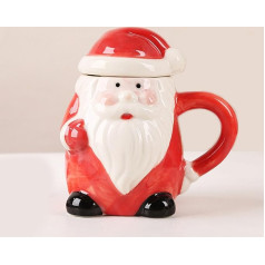 Рождественская кружка 400 мл, 3D керамическая рождественская кружка, подарочная упаковка, 1 чашка, 1 крышка (Санта Клаус)