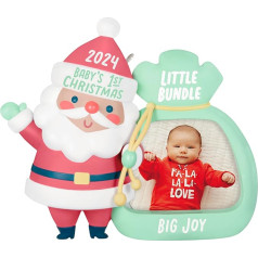 Hallmark Keepsake Little Bundle Big Joy 2024 Фоторамка Рождественское украшение Baby Shower Gift