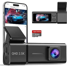2.5K WiFi Dash Cam Car Front, App Control Car Dash Cam with 32G SD Card, 1.47 Inch IPS Screen