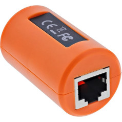 InLine RJ45 Surge Protector Coupler - 2x RJ45 Female Gigabit Ethernet 8x TVS Diodes POE Protection EMI/RFI Shielding Plug & Play 69990P